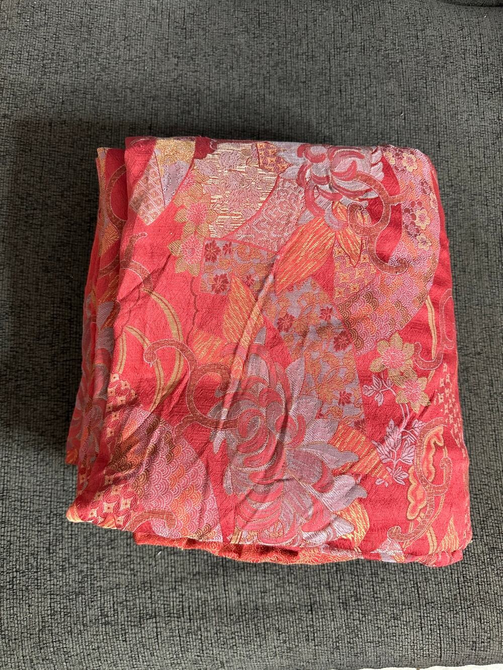 Yves Delorme Paris Asian  Floral Cotton Duvet Cover Vine Back Queen RETIRED